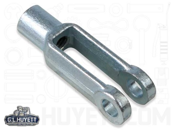 Yoke End 1/2-20 x 3 Right Hand, 1/2 Hole Size, 1020 Carbon Steel, Zinc Clear