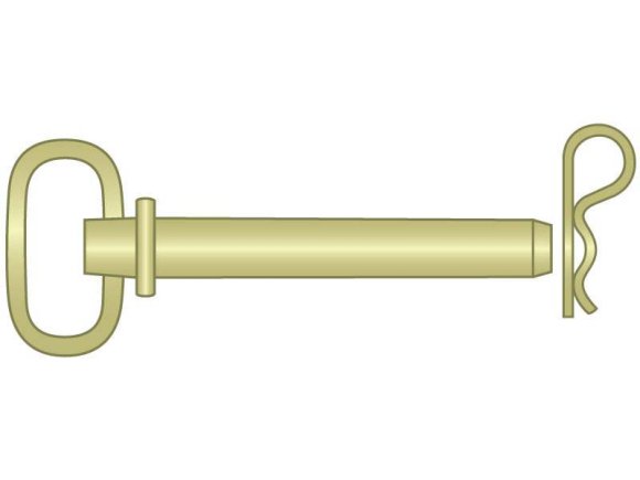 Hitch Pin Round Handle 1/2 x 3-1/2 C1035-1045 Zinc Yellow