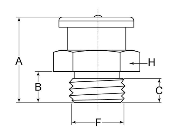 Heritage Grease Fitting, Button Head, Straight, 1/4-19 BSPP, Steel, Zinc  Clear Trivalent, DIN 3404, Check: Surface Ball, OAL: 0.67, Shank: 0.24, 