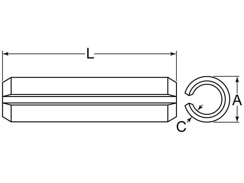 Slotted Spring Pin 1 4 X 2 3 4 Carbon Steel