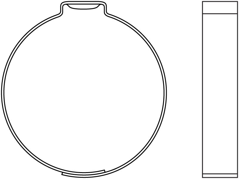 One Ear Hose Clamp Tech Drawing