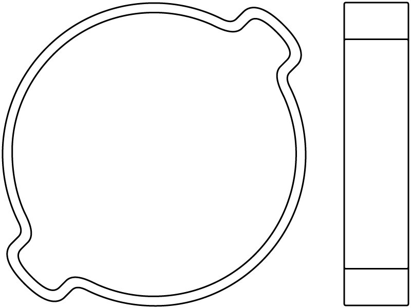 Two Ear Hose Clamp Tech Drawing